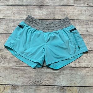 Lululemon teal and gray shorts